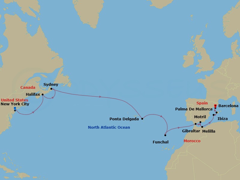 Itinerary map