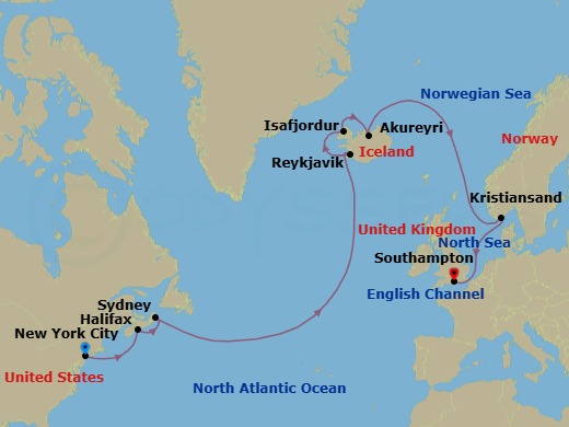 Itinerary map
