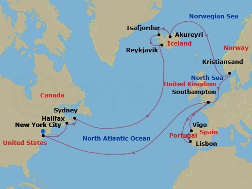 Itinerary map