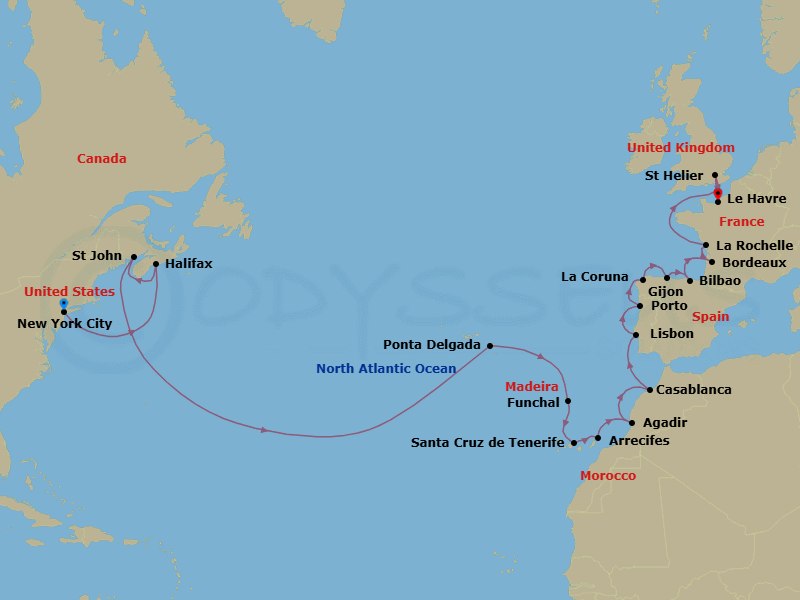 Itinerary map