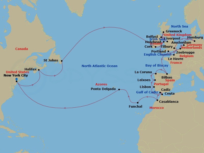 Itinerary map
