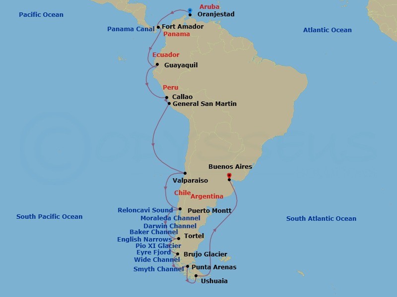 Itinerary map