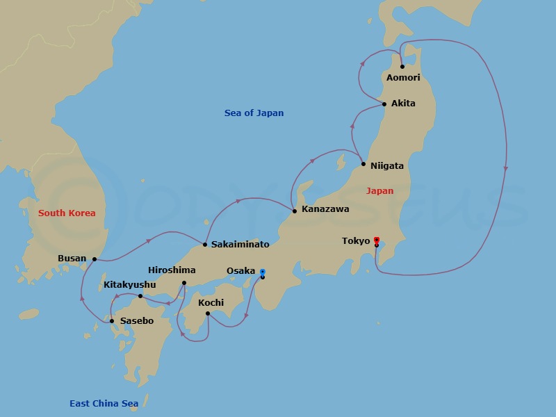 Itinerary map