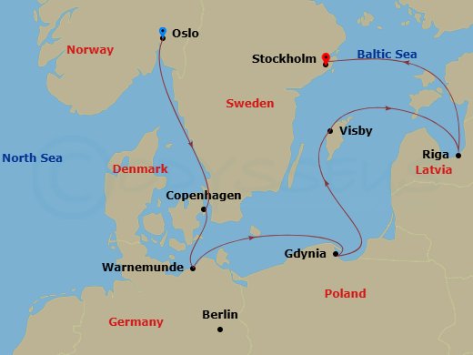 Itinerary map