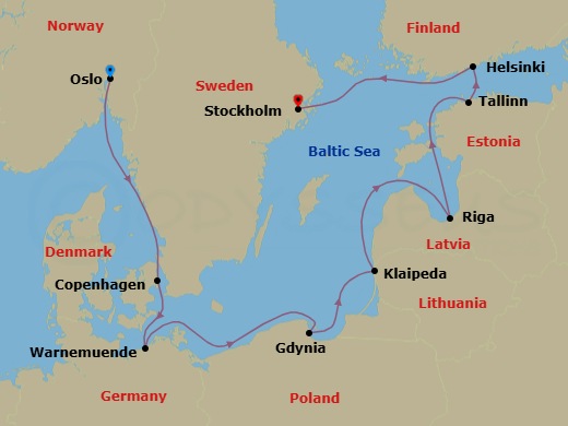 Itinerary map
