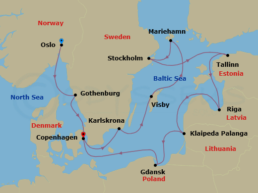 Itinerary map