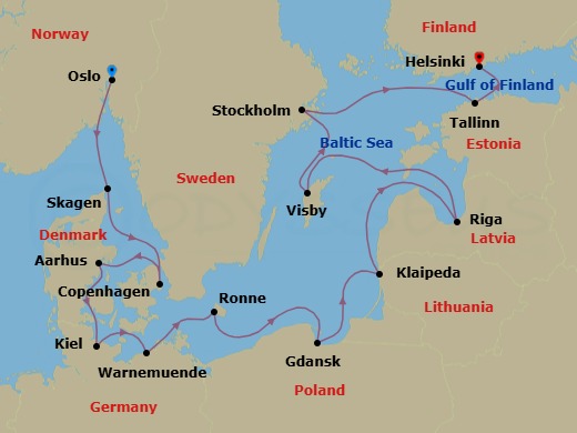 Itinerary map