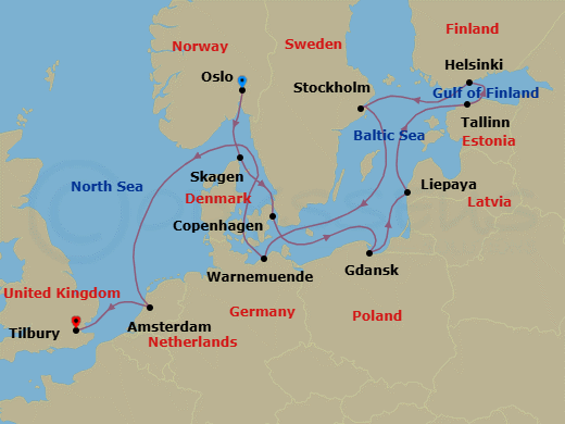 Itinerary map
