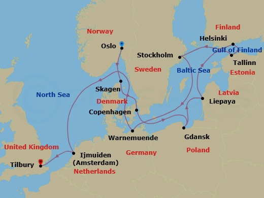 Itinerary map