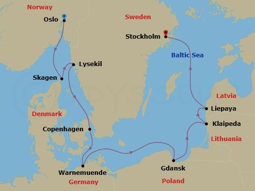 Itinerary map