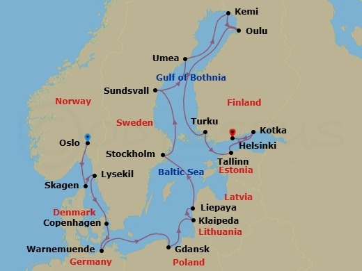 Itinerary map
