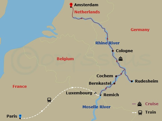 Itinerary map