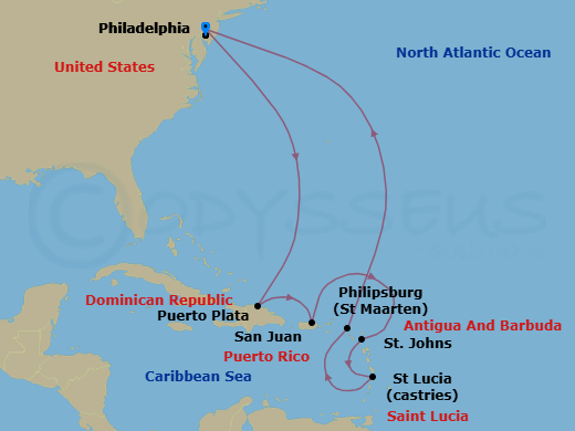 Itinerary map