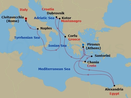Itinerary map