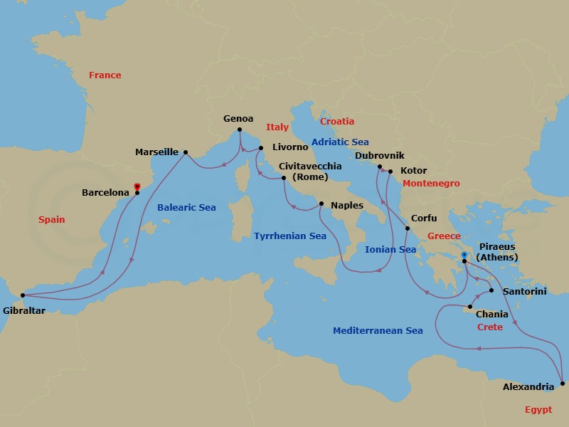 Itinerary map