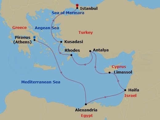 Itinerary map