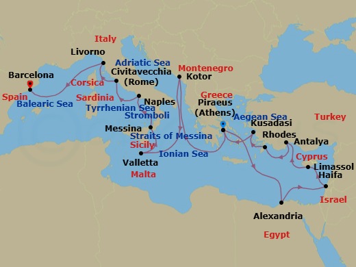 Itinerary map