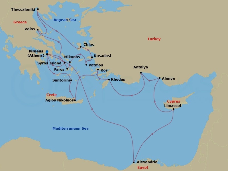 Itinerary map
