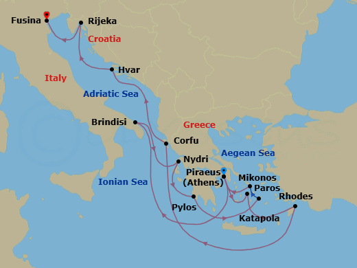 Itinerary map