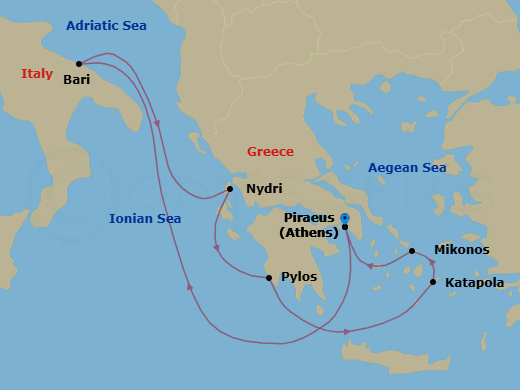 Itinerary map