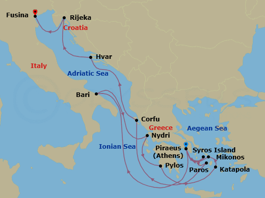 Itinerary map