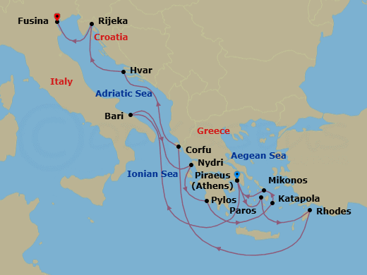 Itinerary map