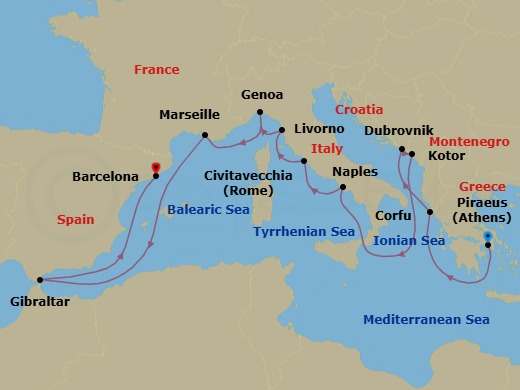 Itinerary map