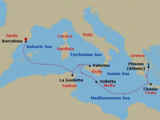 Itinerary map