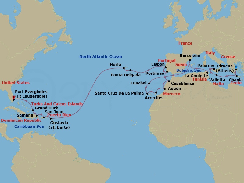 Itinerary map