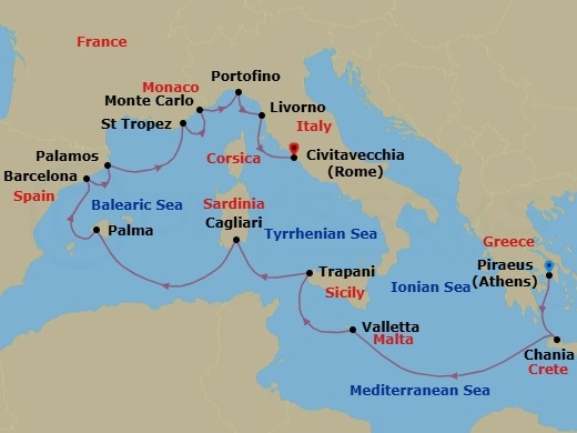 Itinerary map