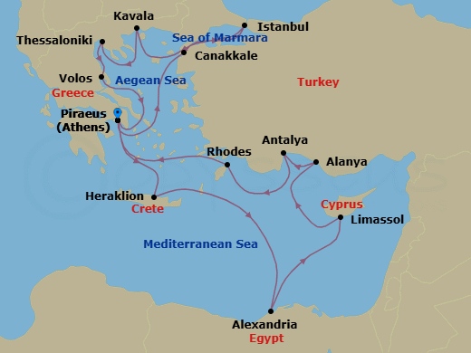 Itinerary map