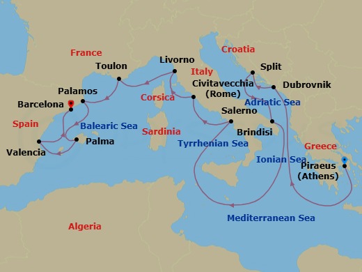 Itinerary map