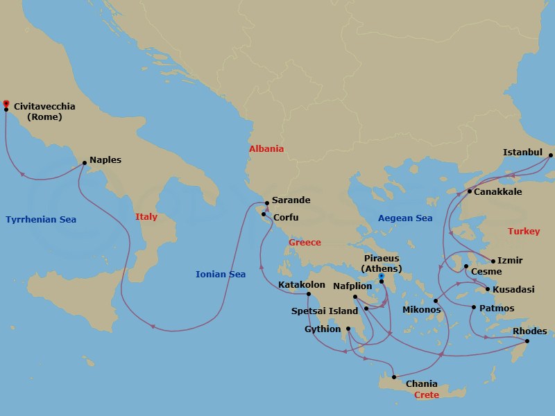 Itinerary map