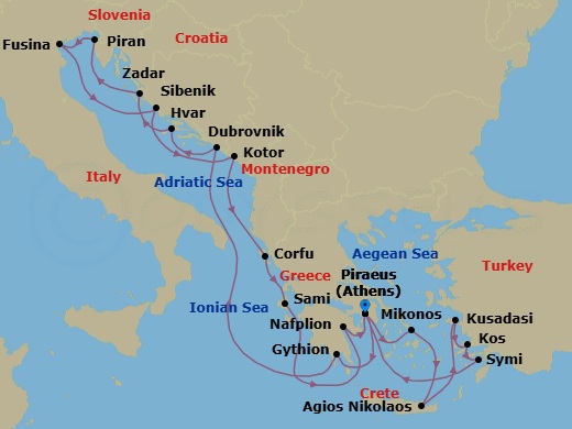 Itinerary map