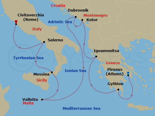 Itinerary map