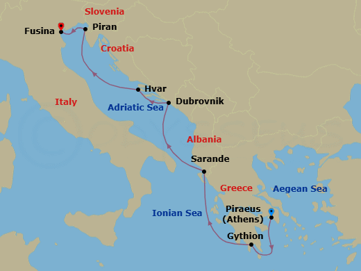 Itinerary map