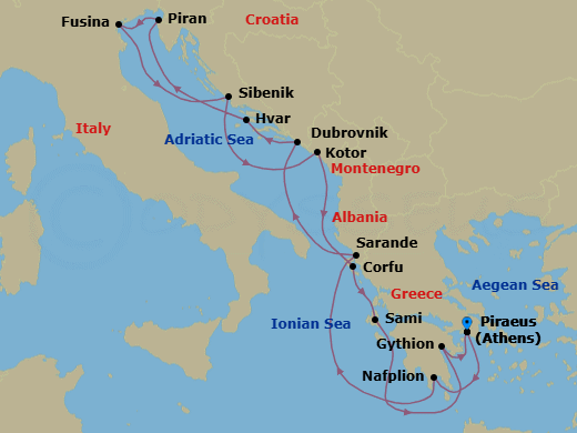 Itinerary map