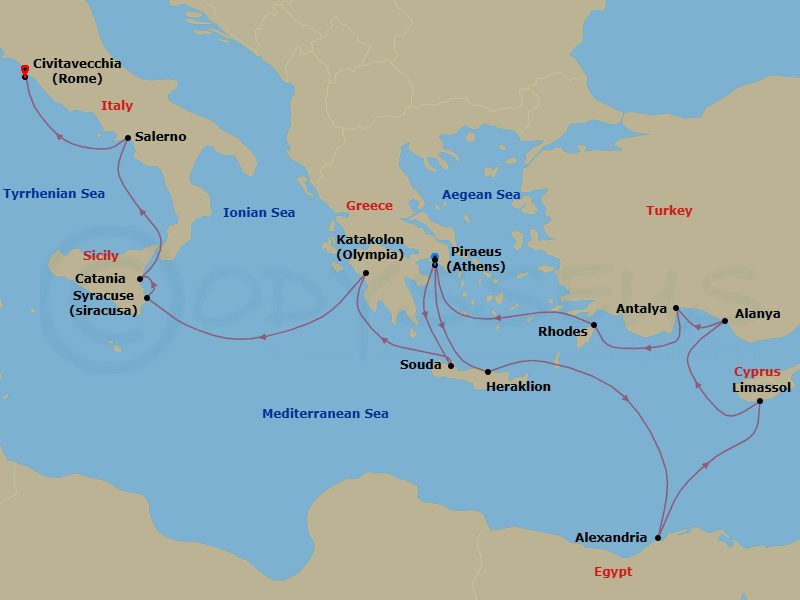 Itinerary map