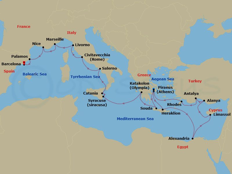 Itinerary map