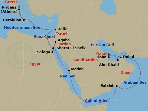 Itinerary map