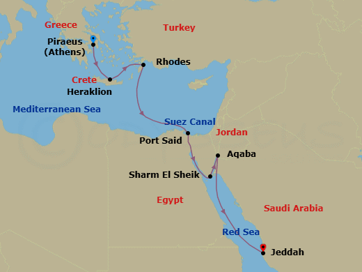 Itinerary map