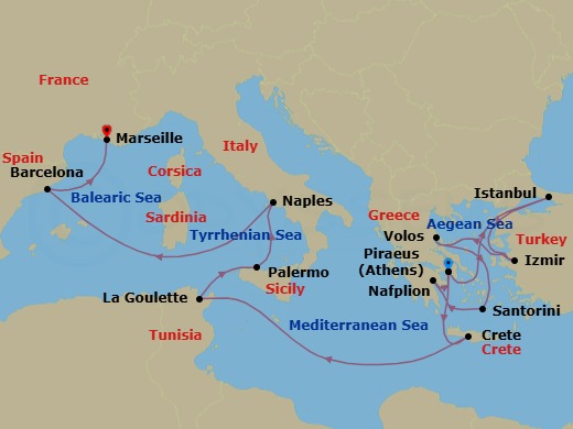 Itinerary map