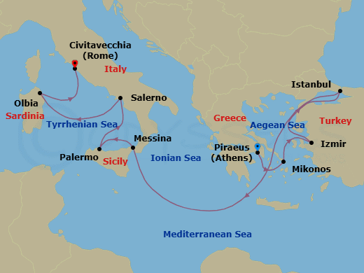Itinerary map