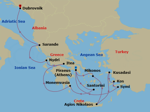 Itinerary map