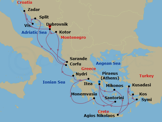 Itinerary map