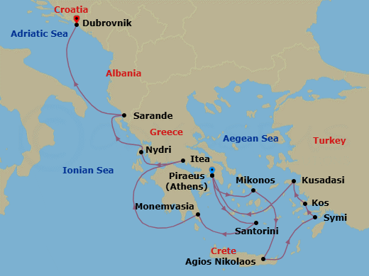 Itinerary map