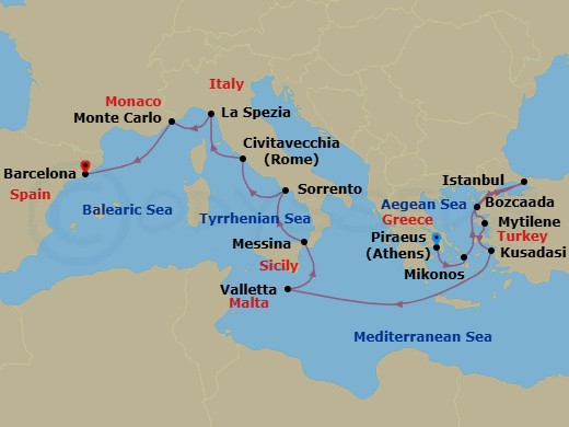 Itinerary map