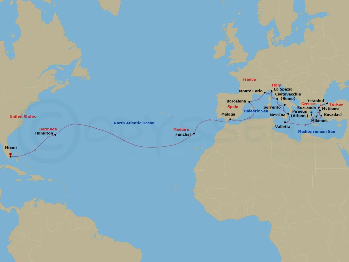 Itinerary map