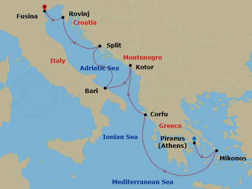 Itinerary map
