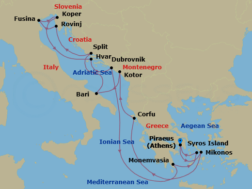 Itinerary map